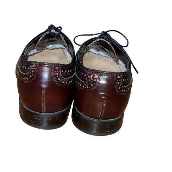 Florsheim wingtip Oxford shoes men’s 8.5 3E wide wine burgundy classic 30300 - Picture 5 of 7
